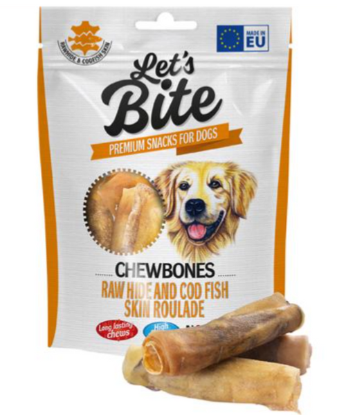 Lets Bite Chewbones Tyggeruller med råhud og fiskeskind